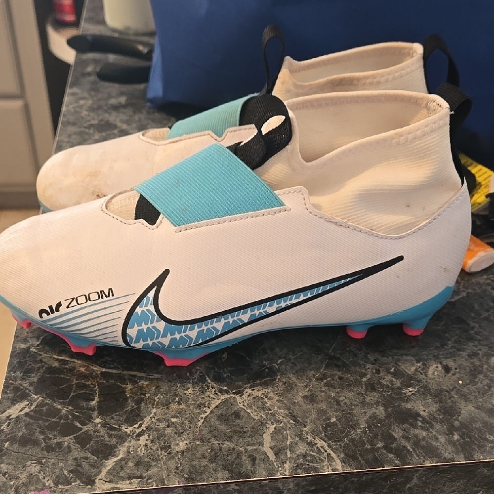 Kids White and Blue Shoes - Picture 2 of 2